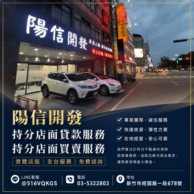持分店面貸款怎麼辦？持分店面也能申請貸款｜陽信開發全台快速審核